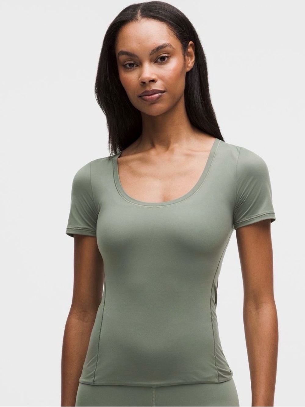 NWT lululemon Wundermost Ultra-Soft Scoop-Neck Tshirt - Size Medium - Willowleaf
